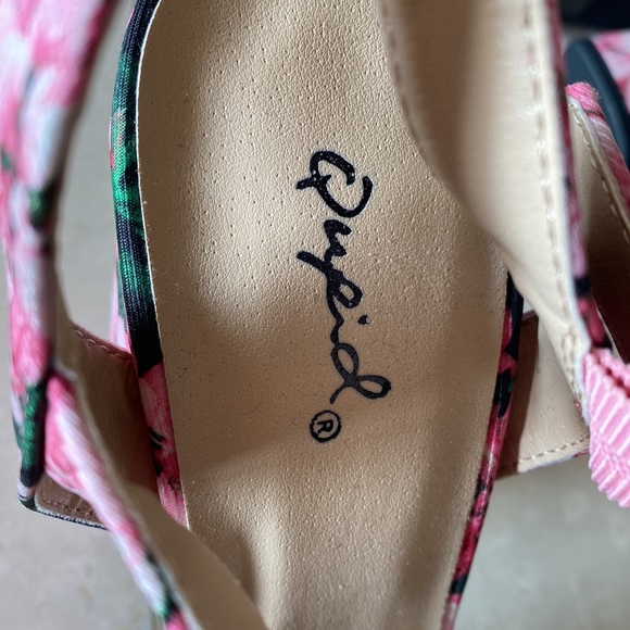 NEW PINK Floral Platform Heels - Picture 8 of 8